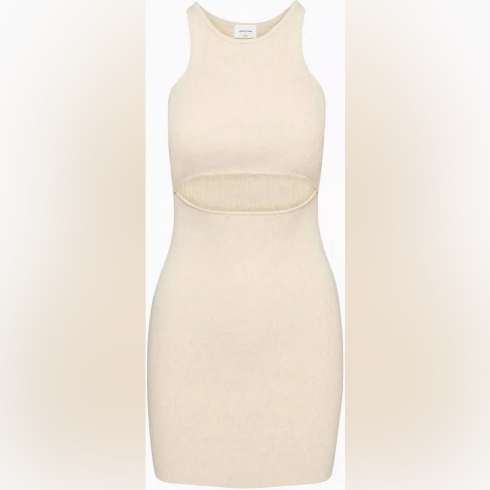 Wilfred Cutout Knit Tank Mini Dress in Light Birch